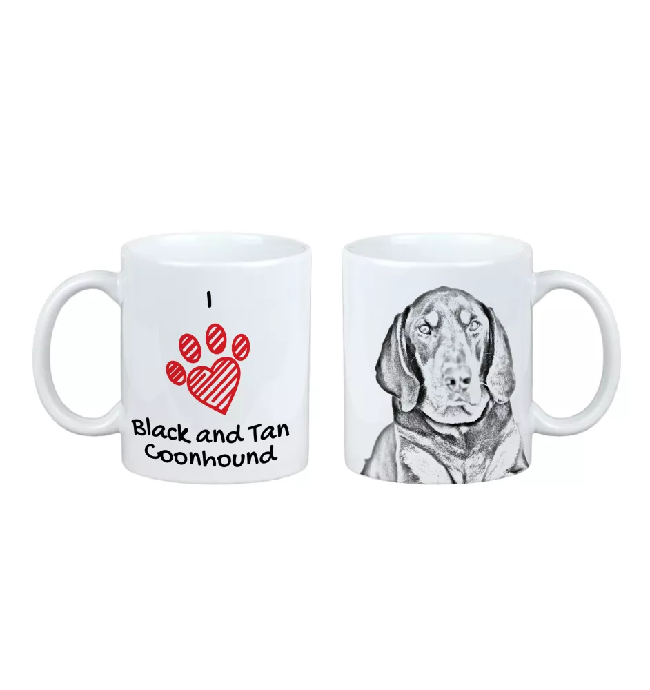 Black and tan coonhound I kubek z psem I love Art-Dog