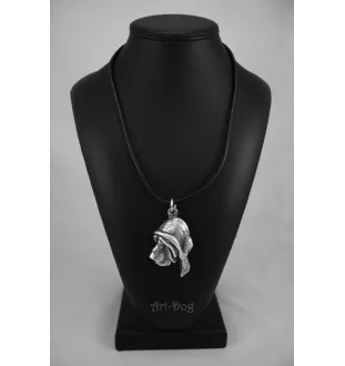 Chien de Saint Hubert, Bloodhound - Collier de chien dans une boîte cadeau, médaillon argenté pour fan de chien, pendentif remarquable de la marque Art-Dog