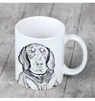 Black and Tan Coonhound I - cup with a dog, cute cup with graphics, a gift with your photo from the Art-Dog brand