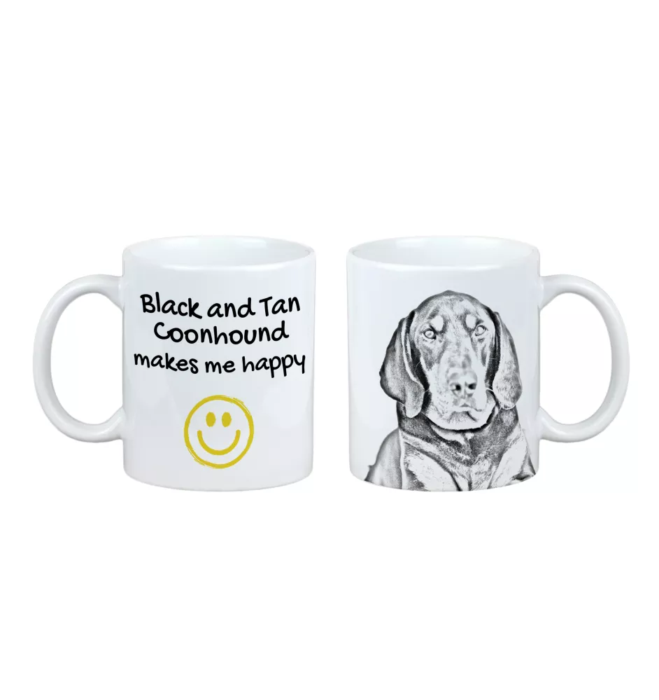Black and Tan Coonhound I - cup with a dog, cheerful cup for a dog lover, personalized gift from the Art-Dog brand