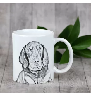 Schwarz-Lohfarbener Waschbärenhund, Black and Tan Coonhound I - Tasse mit Hund, fröhliche Tasse für Hundeliebhaber, personalisiertes Geschenk der Marke Art-Dog