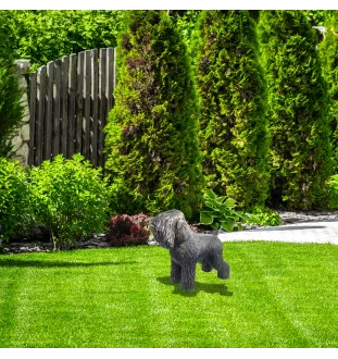Terrier noir russe - Statue de chien à l'échelle 1:1, statue pour le jardin par Art-Dog