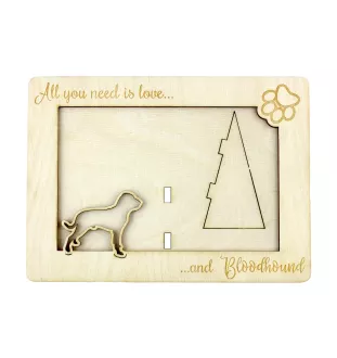 Chien de Saint Hubert, Bloodhound - Cadre photo, cadre en bois gravé, un joli gadget pour l'amoureux des chiens par Art-Dog