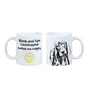 Black and tan coonhound kubek z psem Makes me happy Art-Dog
