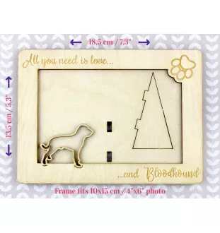 Bloodhound, St. Hubert Hound, Sleuth-hound - Photo frame, engraved wooden frame, a lovely gadget for the dog lover by Art-Dog