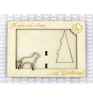 Chien de Saint Hubert, Bloodhound - Cadre photo, cadre en bois gravé, un joli gadget pour l'amoureux des chiens par Art-Dog