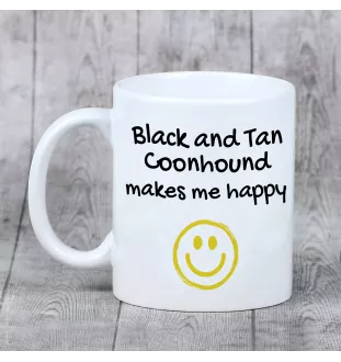 Black and Tan Coonhound - cup with a dog, cheerful cup for a dog lover, personalized gift from the Art-Dog brand