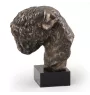 Black Russian Terrier, Chornyi Terrier - Dog statue, bust on stone base, sculpture, trophy for dog show by Art-Dog brand