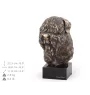 Black Russian Terrier, Chornyi Terrier - Dog statue, bust on stone base, sculpture, trophy for dog show by Art-Dog brand