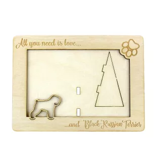 Czarny terier rosyjski ramka na zdjęcie ze sklejki Art-Dog