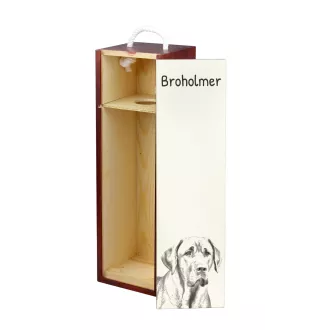 Black and Tan Coonhound - wine box with a dog, alcohol box with graphics, personalized gift box from the Art-Dog brand