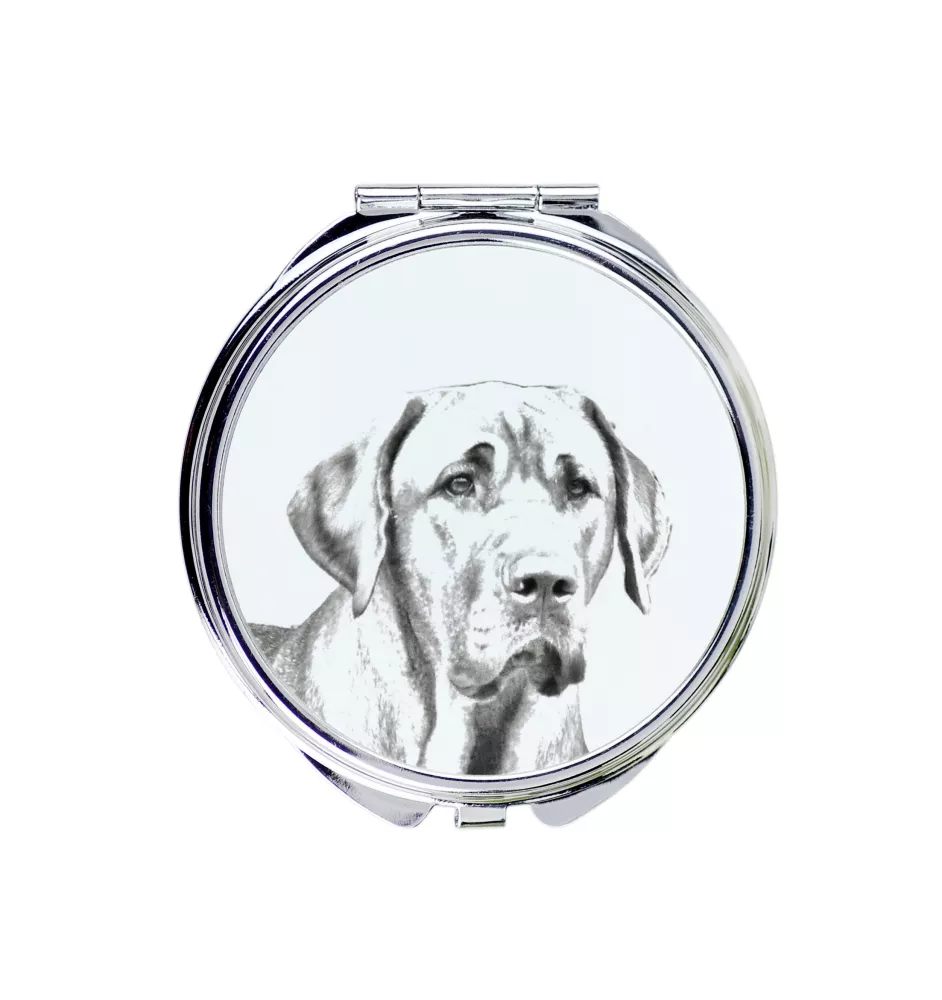 Schwarz-Lohfarbener Waschbärenhund, Black and Tan Coonhound - Taschenspiegel mit Hund, personalisierter Taschenspiegel, kompakter Spiegel mit Art-Dog-Logo