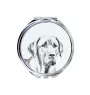 Schwarz-Lohfarbener Waschbärenhund, Black and Tan Coonhound - Taschenspiegel mit Hund, personalisierter Taschenspiegel, kompakter Spiegel mit Art-Dog-Logo