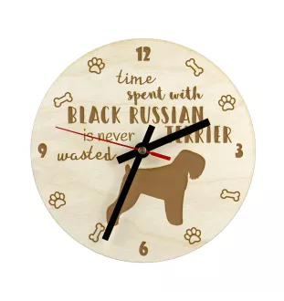 Terrier noir russe - horloge avec chien, horloge en bois avec gravure, horloge personnalisée par Art-Dog