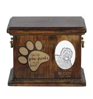 Czarny terier rosyjski urna z płytką ceramiczną Art-Dog