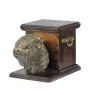 Black Russian Terrier, Chornyi Terrier - urn for dog ashes with a statuette, elegant urn for a dog, unique urn with a bust of a dog by Art-Dog brand