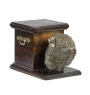 Black Russian Terrier, Chornyi Terrier - urn for dog ashes with a statuette, elegant urn for a dog, unique urn with a bust of a dog by Art-Dog brand