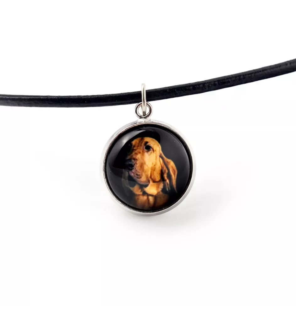 Chien de Saint Hubert, Bloodhound - collier pendentif avec votre photo, fait main, bijoux de la marque Art-Dog