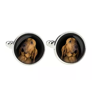 Chien de Saint Hubert, Bloodhound - Boutons de manchette et cravate avec votre photo, accessoire de costume, bijoux pour hommes de la marque Art-Dog.