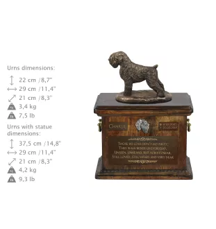 Black Russian Terrier, Chornyi Terrier - urn for dog ashes, urn with a statuette, personalized urn for dog ashes by Art-Dog brand