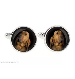 Chien de Saint Hubert, Bloodhound - Boutons de manchette et cravate avec votre photo, accessoire de costume, bijoux pour hommes de la marque Art-Dog.