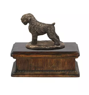 Russischer Schwarzer Terrier, Russkiy Tchiorny Terrier - Hund Ascheurne, klassische Urne mit Statue, elegante Urne mit Hund von der Marke Art-Dog