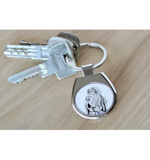 Bloodhound, St. Hubert Hound, Sleuth-hound - keychain with a dog, keychain with a print, personalized pendant from the Art-Dog brand