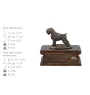 Terrier noir russe - urne pour cendres de chien, urne personnalisée avec une statuette, urne en bois avec un chien de la marque Art-Dog