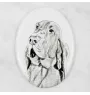 Chien de Saint Hubert, Bloodhound - une plaque commémorative avec une photo de chien, une plaque funéraire avec une impression, une plaque ovale personnalisée de la marque Art-Dog