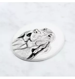 Bloodhound, St. Hubert Hound, Sleuth-hound - commemorative plaque with a photo of a dog, tombstone with a print, personalized oval plaque from the Art-Dog brand