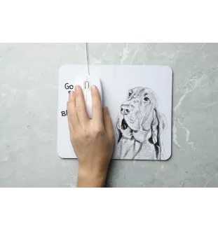 Chien de Saint Hubert, Bloodhound - tapis de souris personnalisé avec impression, tapis de souris personnalisé avec chien, accessoire unique pour employé de bureau de la marque Art-Dog