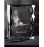 Bloodhound, St. Hubert Hound, Sleuth-hound - crystal with a picture of a dog, glass statuette with a picture, unique frame with a picture from Art-Dog brand