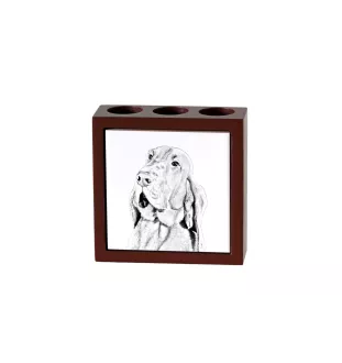 Bluthund, Bloodhound, Chien de St Hubert - Stifthalter mit Hund, Schreibtischorganizer mit Aufdruck, personalisierte Schreibtischdekoration der Marke Art-Dog