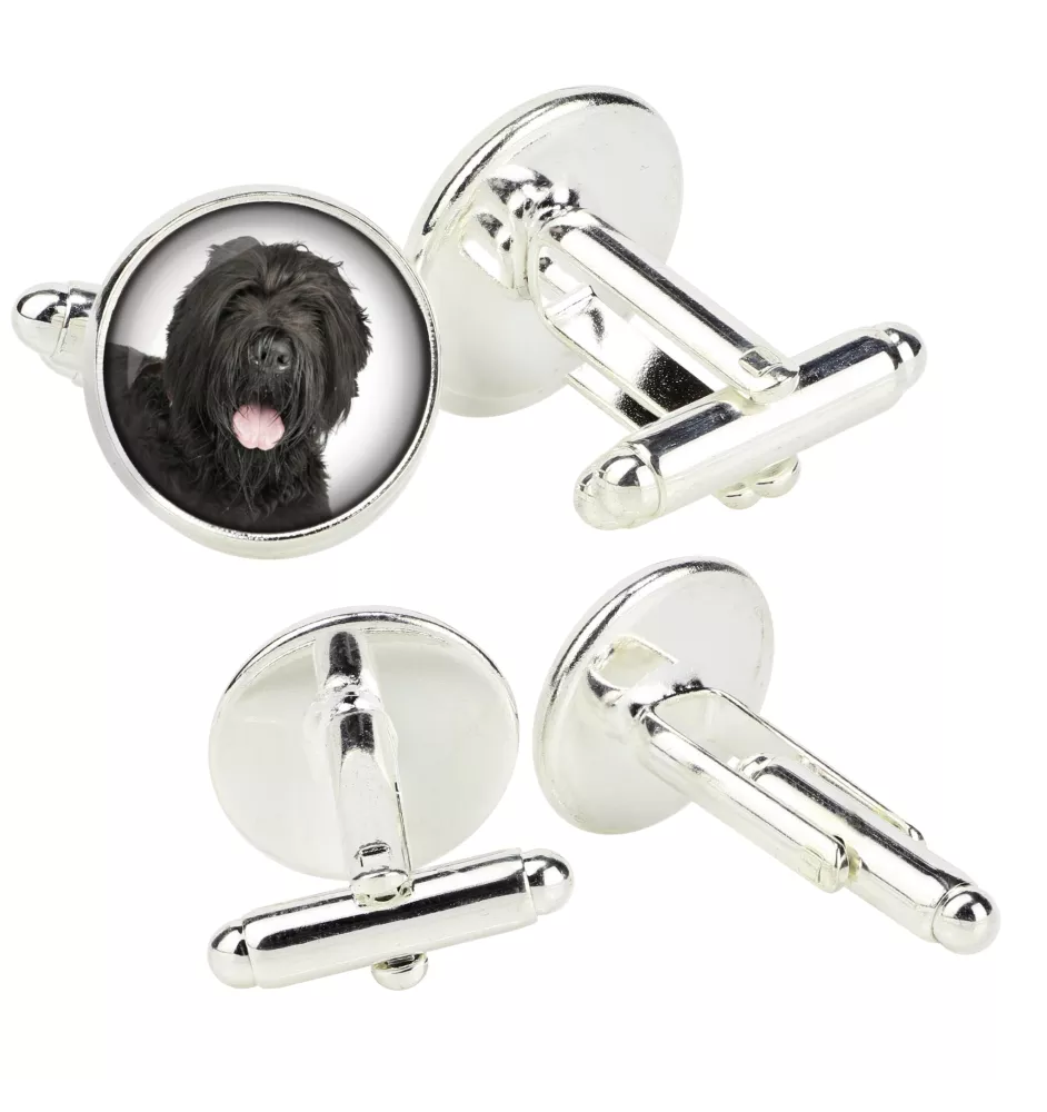 Black Russian Terrier, Chornyi Terrier - cufflinks in a box, handmade jewelry, product of the Art-Dog brand