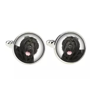 Terrier noir russe - Boutons de manchette et cravate avec votre photo, accessoire de costume, bijoux pour hommes de la marque Art-Dog.