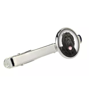 Russischer Schwarzer Terrier, Russkiy Tchiorny Terrier Ärmelknöpfe und Krawatte mit Ihrem Foto, Anzugaccessoire, Herrenschmuck der Marke Art-Dog