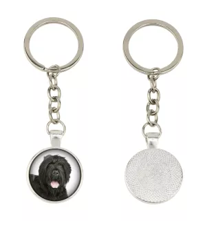 Terrier noir russe - porte-clés dans une boîte, photo personnelle, porte-clés de la marque Art-Dog