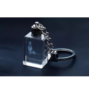 Chien de Saint Hubert, Bloodhound - Porte-clés en cristal avec photo de chien, porte-clés lumineux, cadeau unique de la marque Art-Dog