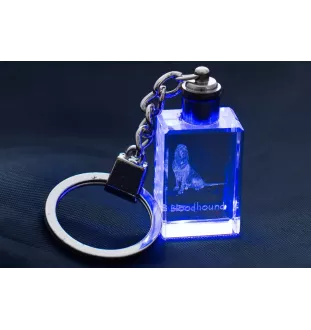 Chien de Saint Hubert, Bloodhound - Porte-clés en cristal avec photo de chien, porte-clés lumineux, cadeau unique de la marque Art-Dog
