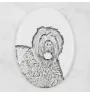 Black Russian Terrier, Chornyi Terrier - commemorative plaque with a photo of a dog, tombstone with a print, personalized oval plaque from the Art-Dog brand