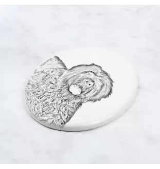 Russischer Schwarzer Terrier, Russkiy Tchiorny Terrier - Gedenktafel mit einem Foto eines Hundes, Grabplatte mit Druck, personalisierte ovale Platte der Marke Art-Dog