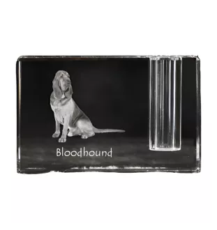 Chien de Saint Hubert, Bloodhound - Porte-stylos, organiseur en cristal avec photo de chien, décoration de bureau unique par la marque Art-Dog