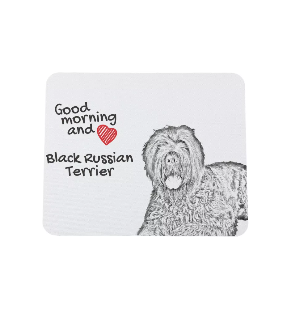 Black Russian Terrier, Chornyi Terrier - mouse pad with print, personalized dog-themed mouse pad, unique gadget for an office worker by Art-Dog brand