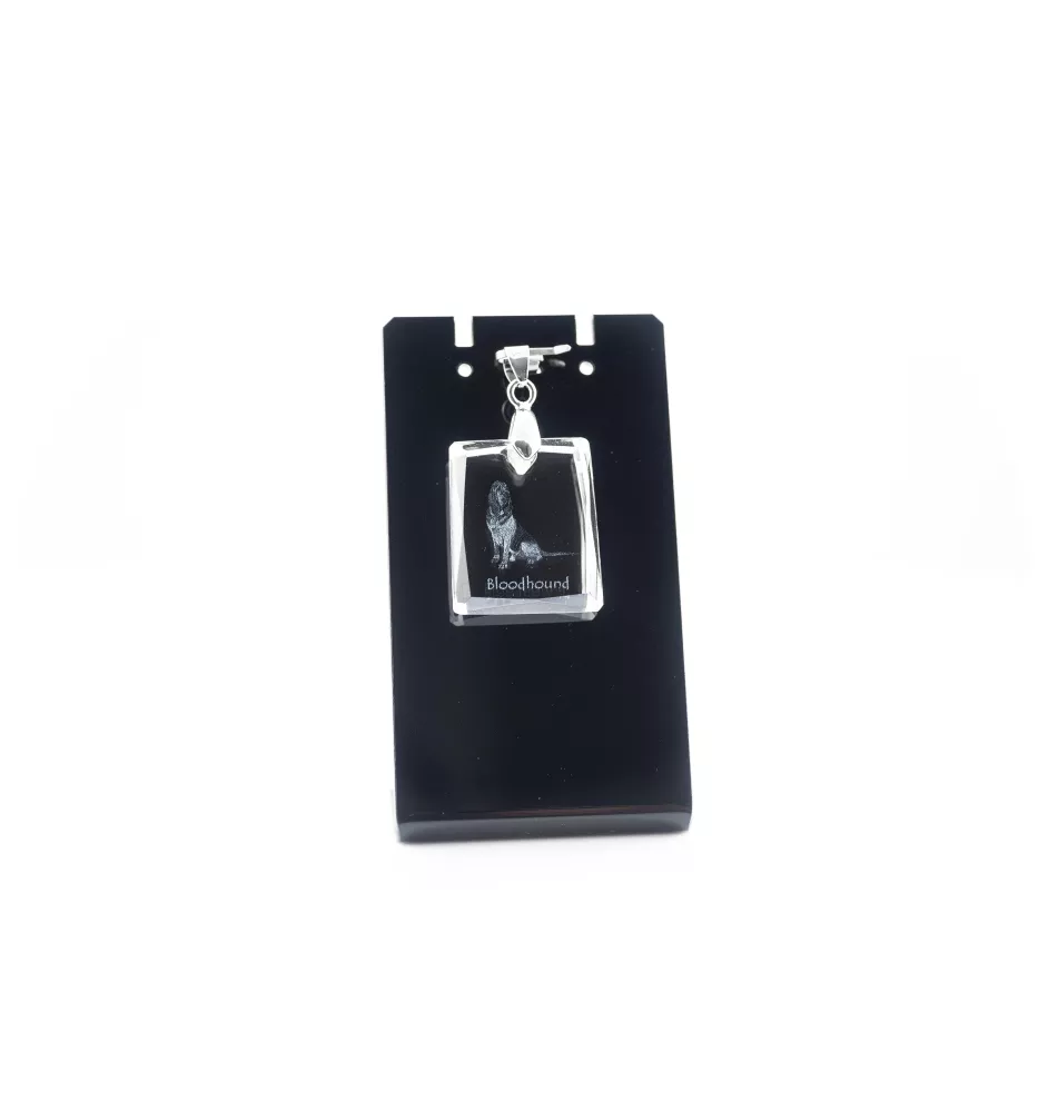 Chien de Saint Hubert, Bloodhound - Pendentif chien en cristal, collier photo, bijoux uniques par Art-Dog