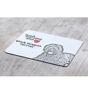 Black Russian Terrier, Chornyi Terrier - mouse pad with print, personalized dog-themed mouse pad, unique gadget for an office worker by Art-Dog brand