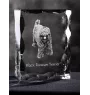 Russischer Schwarzer Terrier, Russkiy Tchiorny Terrier - Kristall mit einem Hundebild, Glasstatuette mit einem Bild, einzigartiger Bilderrahmen der Marke Art-Dog