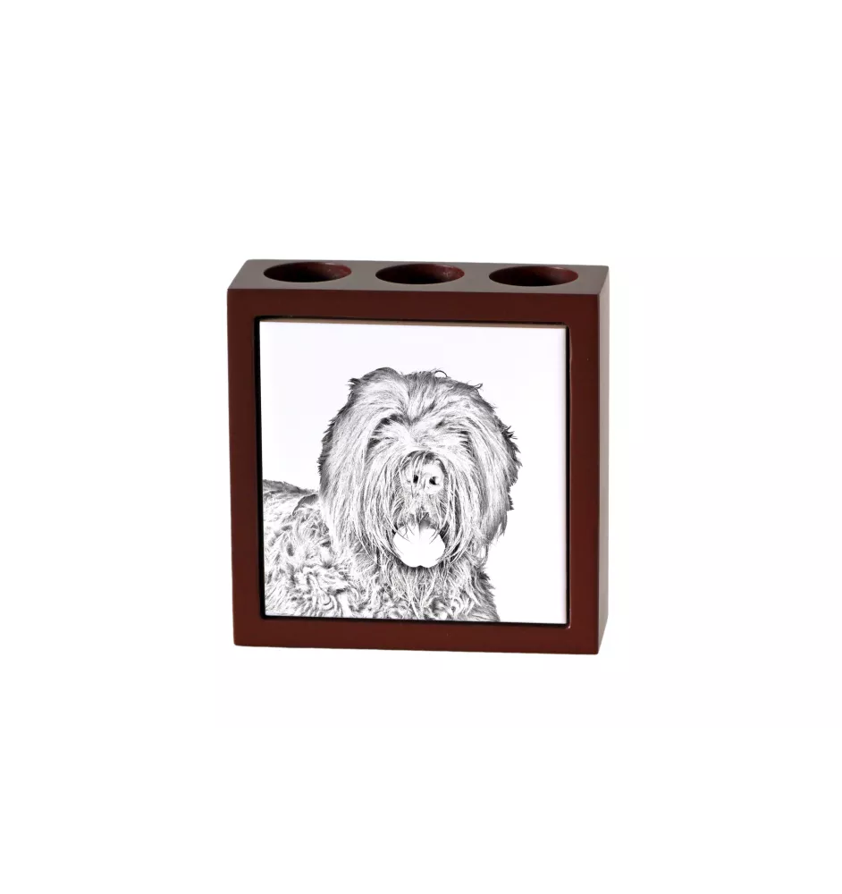 Russischer Schwarzer Terrier, Russkiy Tchiorny Terrier - Stifthalter mit Hund, Schreibtischorganizer mit Aufdruck, personalisierte Schreibtischdekoration der Marke Art-Dog