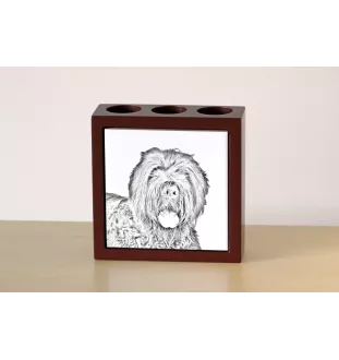 Czarny terier rosyjski stojak na długopisy z koniem Art-Dog