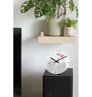 Black Russian Terrier, Chornyi Terrier - wall clock with a dog, shelf clock with a print, personalized home decoration from the Art-Dog brand