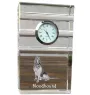 Bluthund, Bloodhound, Chien de St Hubert - Glasuhr mit Foto, Foto eines Hundes im Kristall, personalisierte Tischuhr für das Büro der Marke Art-Dog